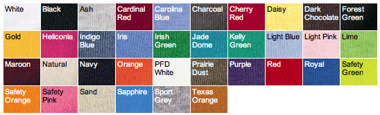 T-Shirt Colors