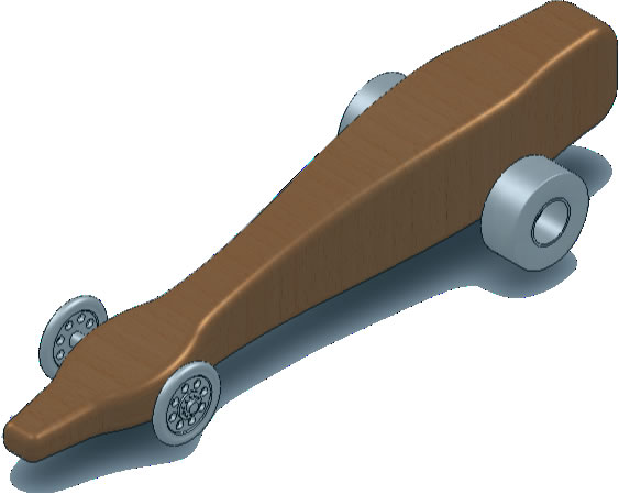 An Isometric of my Balsa Wood CO2 Racer