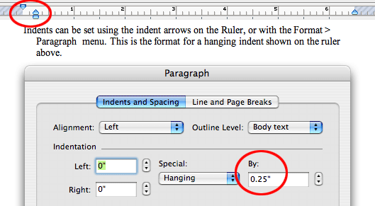 format paragraph dialog box