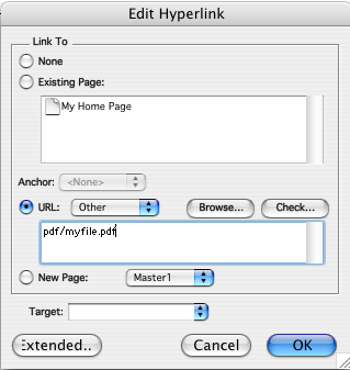 edit hyperlink screen